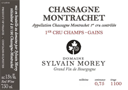 2018 Chassagne-Montrachet 1er Cru Rouge, Champs-Gains, Domaine Sylvain Morey